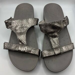 Vionic Ellie Metallic Snake Orthotic Sandals Women’s 12W Adjustable Comfort